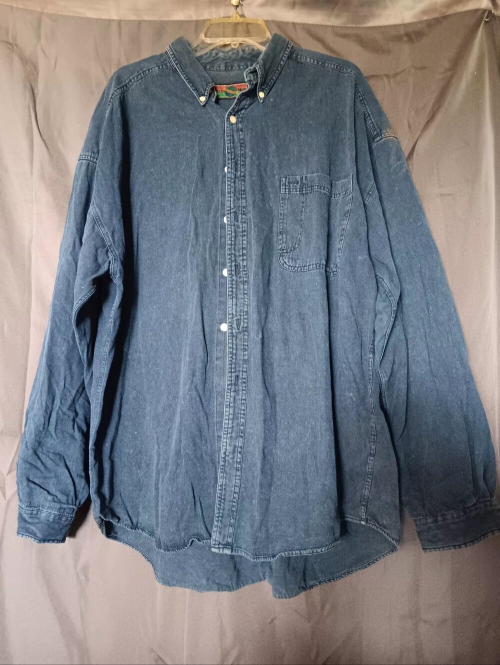 Vintage 90's Jeans Structure Wear Button-down Indigo Denim Shirt